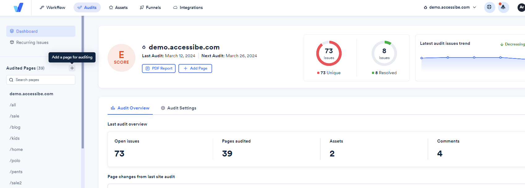 Screenshot of Add a page