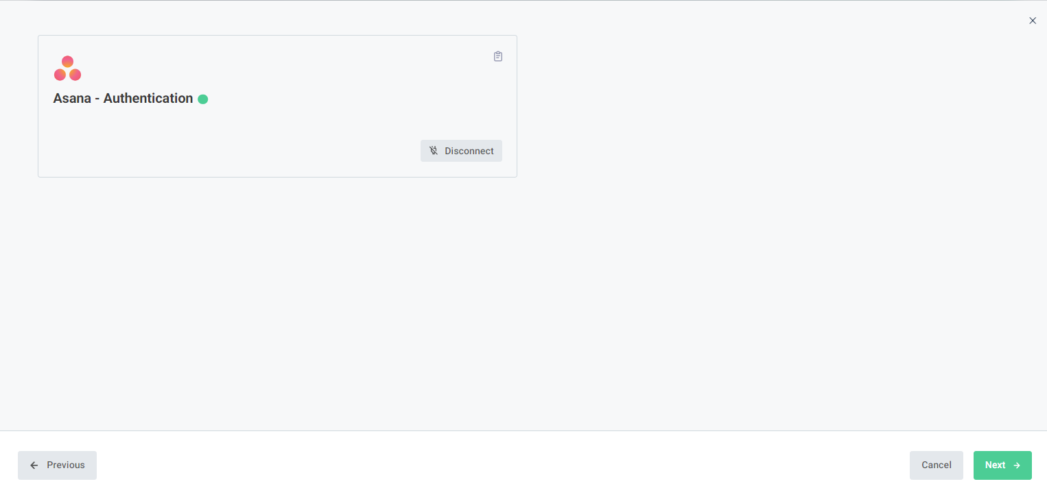 Screenshot of asana authenticated