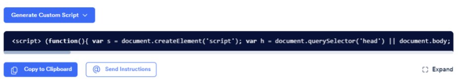 Screenshot of custom script