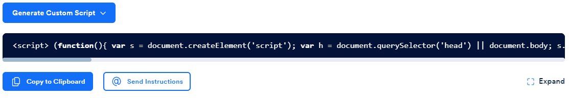 Screenshot of generate custom script
