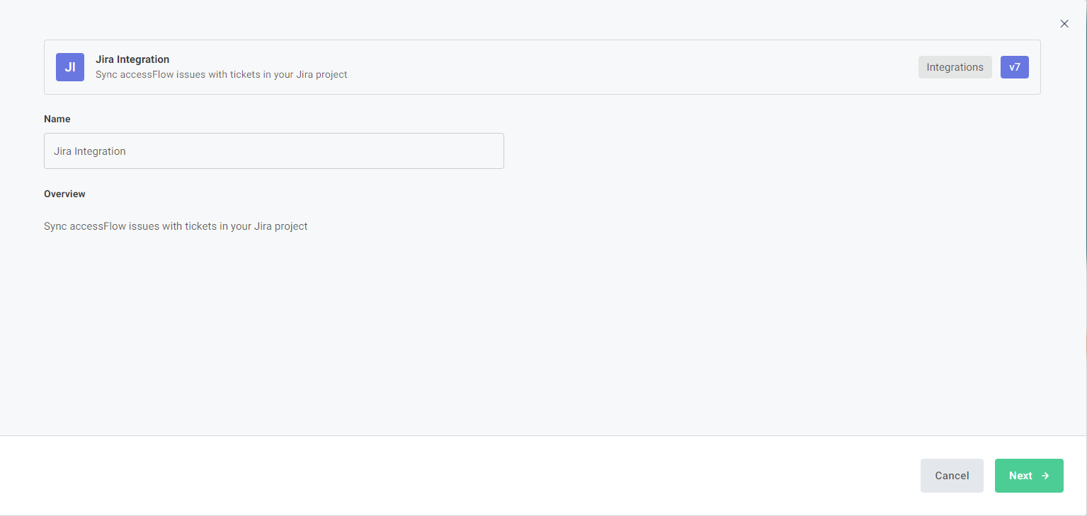 Screenshot of enter integration name